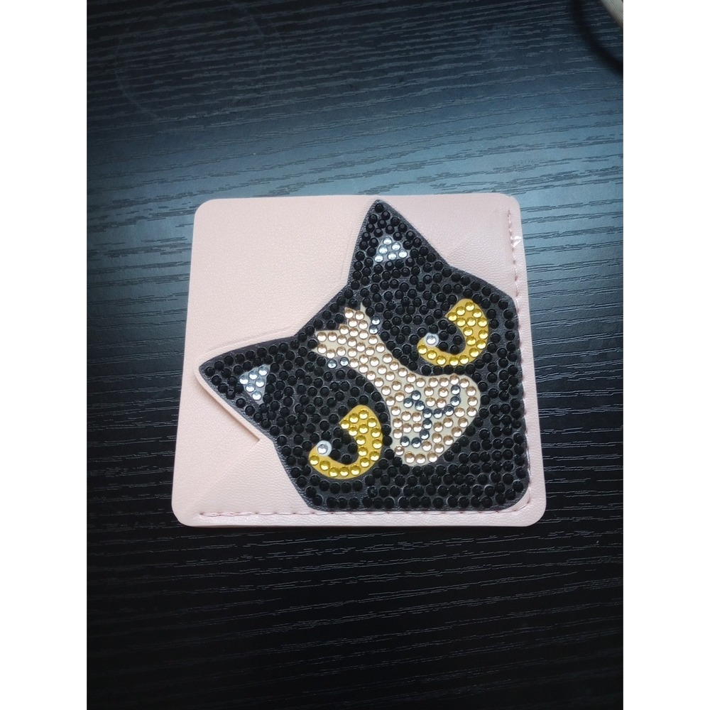 Diamond Painted Black And Beige Cat Corner Bookmark